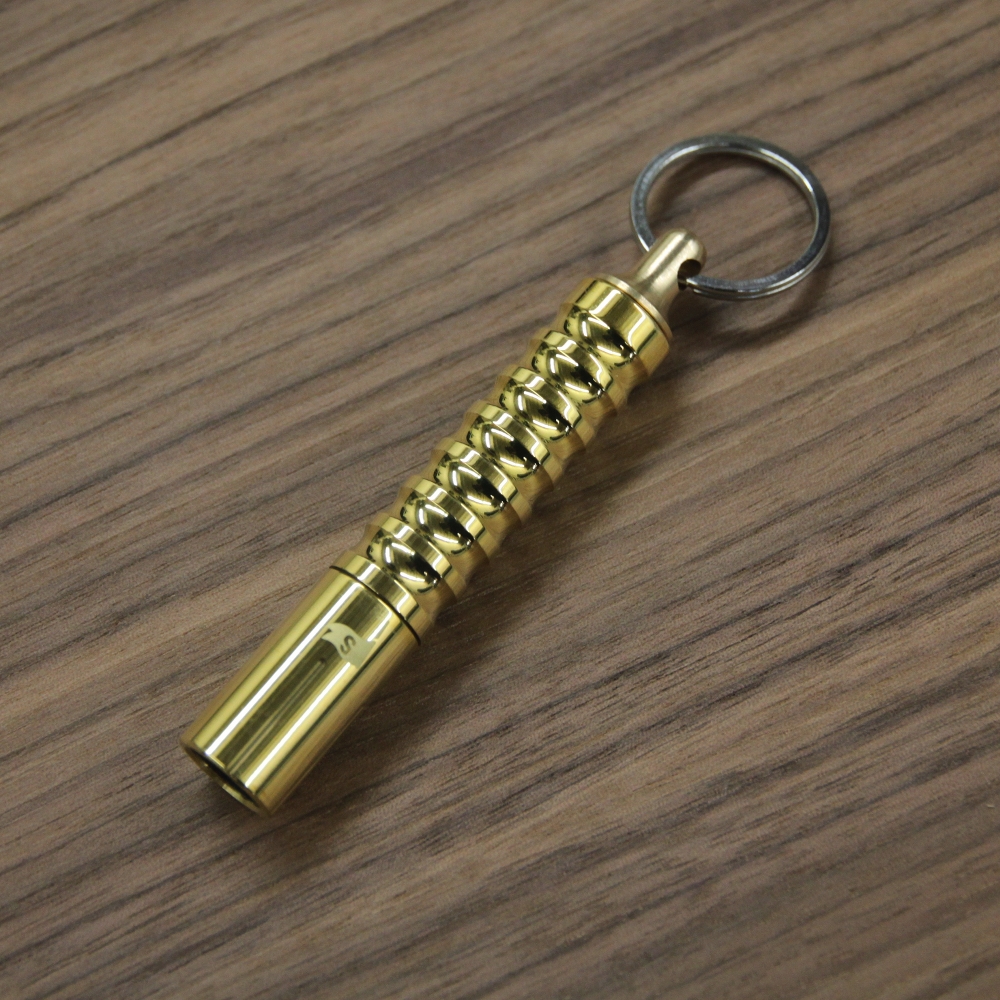 Brass Beta QR Keychain Flashlight Everyday Carry is EDC