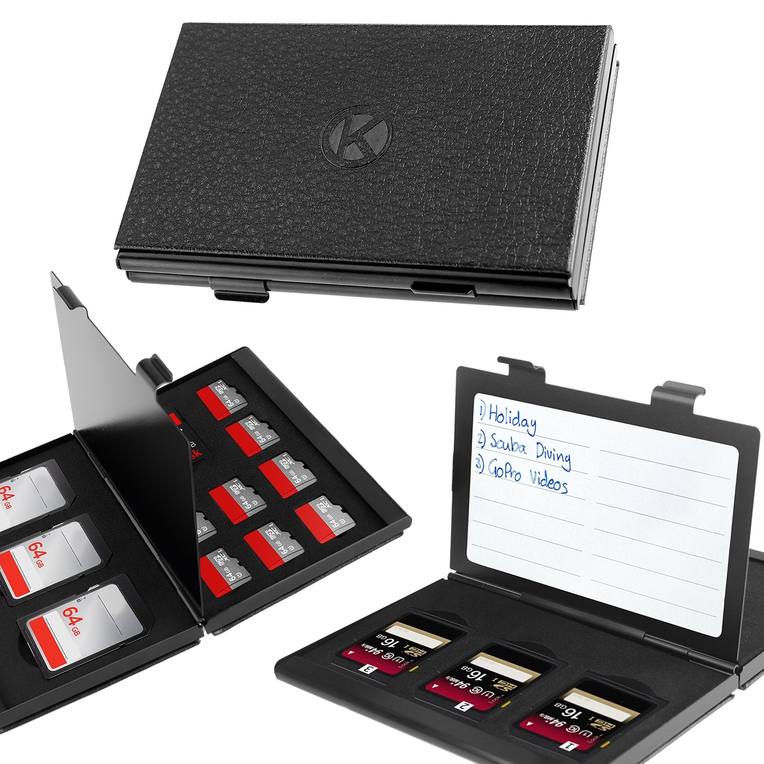 CamKix Premium Protective Memory Card Carrying Case w/ Customizable