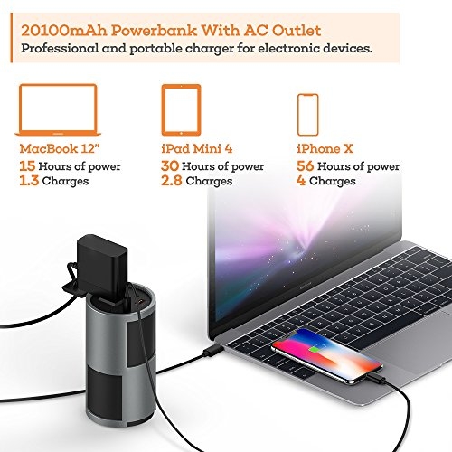 AC Power Bank, NOVOO 20100mAh AC Outlet Laptop Portable Battery Pack