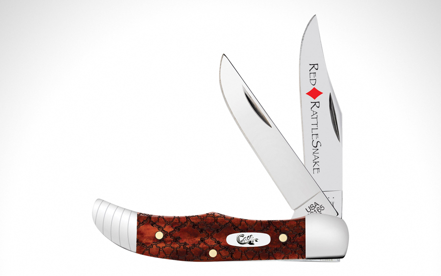 Case Red Diamondback Rattlesnake Pocket Hunter Knife